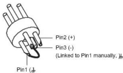 Pin1 (+) Pin2 (-) Pin3 (-) (Linked to Pin1 manually, )