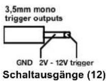 AVM Ovation A 6.2 ME - Belegung XLR-Anschlüsse, Infrarotempfänger und Schaltausgaänge - 5