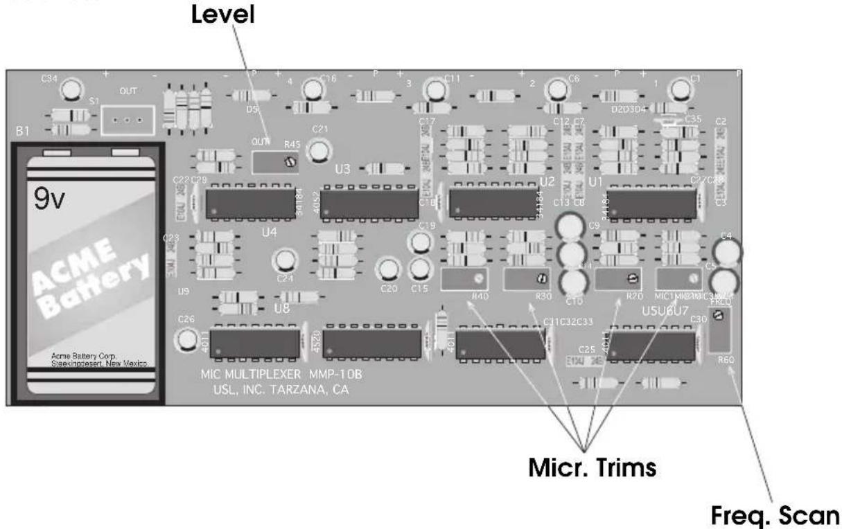 Level C34 S1 OUT B1 9v ACME Battery Acme Battery Corp. Siascino desert. New Mexico MIC MULTIPLEXER MMP-10B USL, INC. TARZANA, CA Micr. Trims Freq. Scan