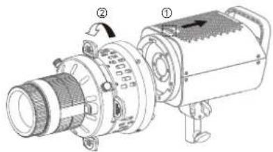 Technical diagram of an electric motor with labeled components and directional arrows indicating motion or flow.
