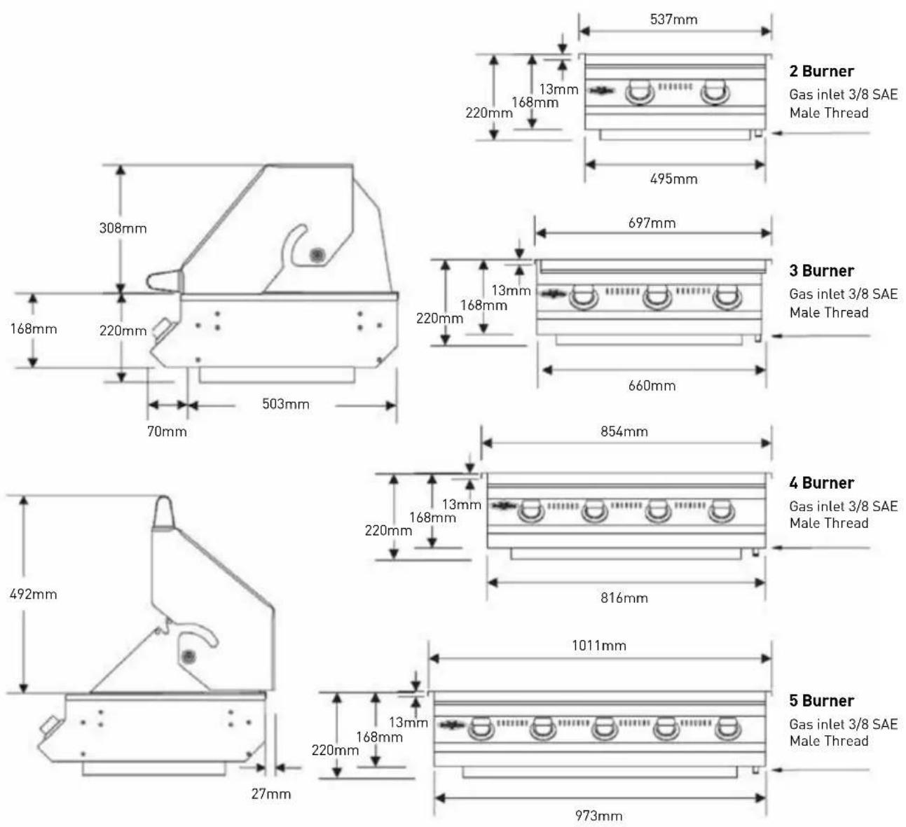 BeefEater Signature 3000E - Barbecue Dimensions - 1