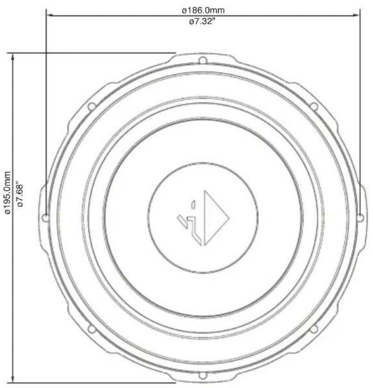 ø186.0mm ø7.32" ø195.0mm ø7.68"