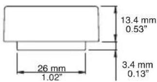 13.4 mm 0.53" 26 mm 1.02" 3.4 mm 0.13"