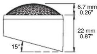 6.7 mm 0.26" 22 mm 0.87" 15°
