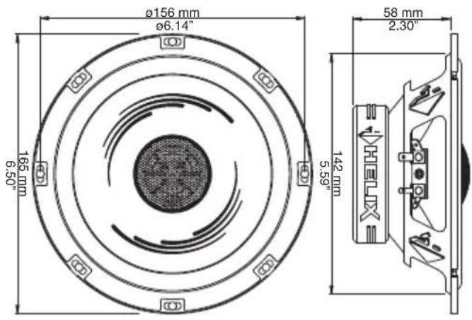 Ø156 mm Ø6.14" 165 mm 6.50" 58 mm 2.30" 142 mm 5.59"