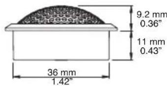 9.2 mm 0.36" 11 mm 0.43" 36 mm 1.42"