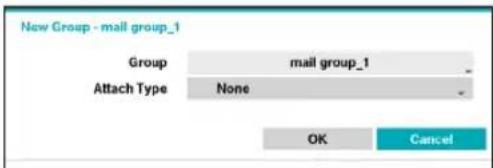 New Group - mail group_1 Group mail group_1 Attach Type None OK Cancel