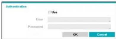 Authentication Use User Password OK Cancel
