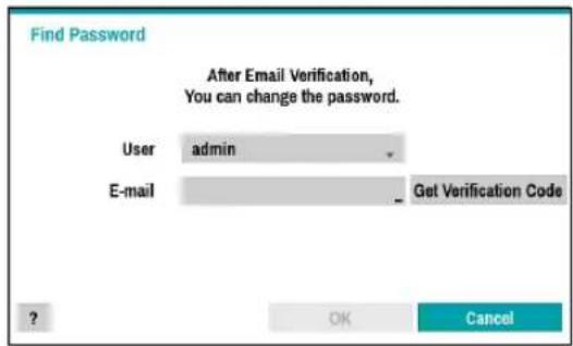 Find Password After Email Verification, You can change the password. User admin E-mail Get Verification Code ? OK Cancel