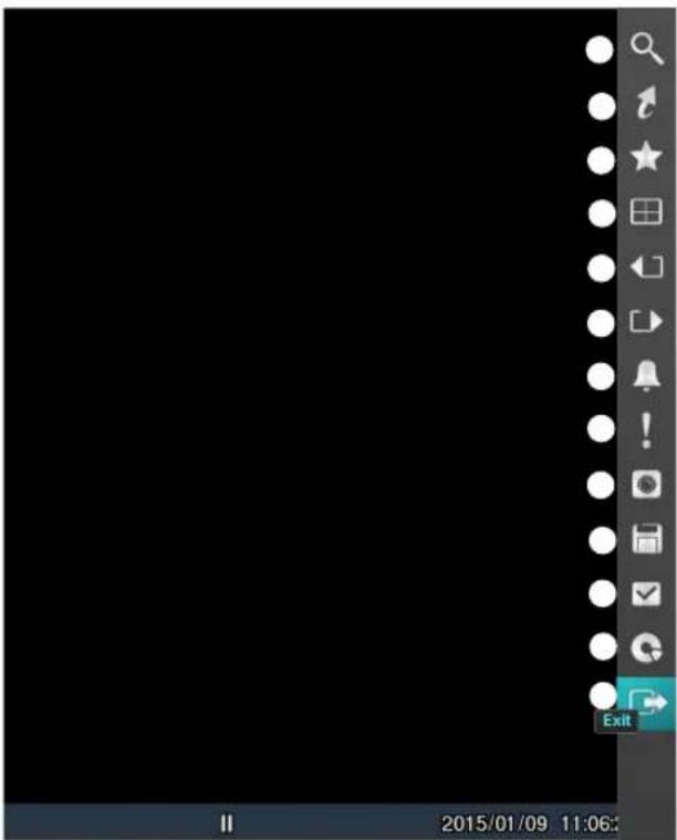 Screenshot of a mobile app interface with status bar, navigation icons, and a 'Exit' button at the bottom.