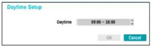 Daytime Setup Daytime 08:00 - 16:00 OK Cancel