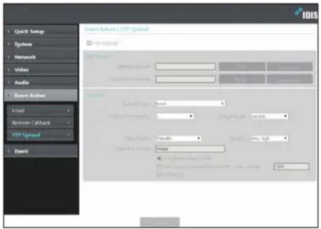 Quick Setup Systems Networks Video Audio Event Action Email Remote Callback FTP Upted Event Event Action / FTP Upted - On Options Initial Time: 10:00 2:00 3:00 4:00 5:00 6:00 7:00 8:00 9:00 10:00 11:00 12:00 13:00 14:00 15:00 16:00 17:00 18:00 19:00 20:00 21:00 22:00 23:00 24:00 25:00 26:00 27:00 28:00 29:00 30:00 31:00 32:00 33:00 34:00 35:00 36:00 37:00 38:00 39:00 40:00 41:00 42:00 43:00 44:00 45:00 46:00 47:00 48:00 49:00 50:00 51:00 52:00 53:00 54:00 55:00 56:00 57:00 58:00 59:00 60:00 61:00 62:00 63:00 64:00 65:00 66:00 67:00 68:00 69:00 70:00 71:00 72:00 73:00 74:00 75:00 76:00 77:00 78:00 79:00 80:00 81:00 82:00 83:00 84:00 85:00 86:00 87:00 88:00 89:00 90:00 91:00 92:00 93:00 94:00 95:00 96:00 97:00 98:00 99:00 1. All post commands are needed to press your user. OK Next Us OK Next Up (OK Next Up) Cancel Cancel