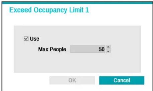 Exceed Occupancy Limit 1 Use Max People 50 OK Cancel