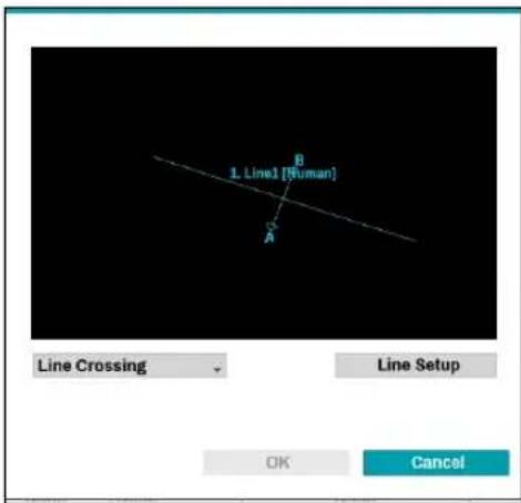 1. Line1 [Human] B A Line Crossing Line Setup OK Cancel