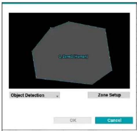 1 Zone1 (Human) Object Detection Zone Setup OK Cancel