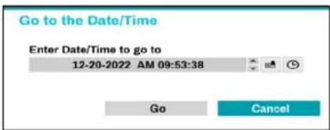 Go to the Date/Time Enter Date/Time to go to 12-20-2022 AM 09:53:38 Go Cancel