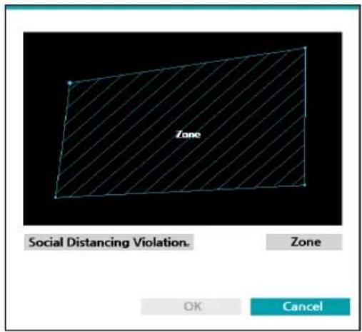 Zone Social Distancing Violation. Zone OK Cancel