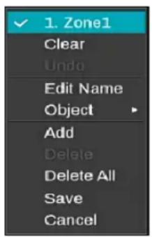 1. Zone1 Clear Undo Edit Name Object Add Delete Delete All Save Cancel