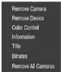 Remove Camera Remove Device Color Control Information Title Bitrates Remove All Cameras