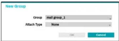 New Group Group mail group_1 Attach Type None OK Cancel