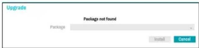 Upgrade Package not found Package Install Cancel