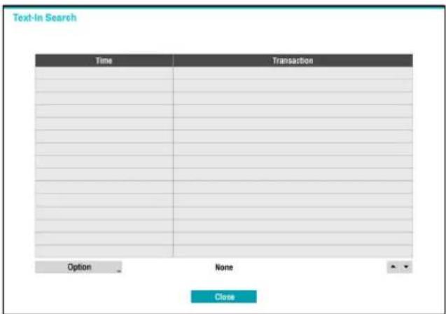 Text-In Search Time Transaction Option None Close