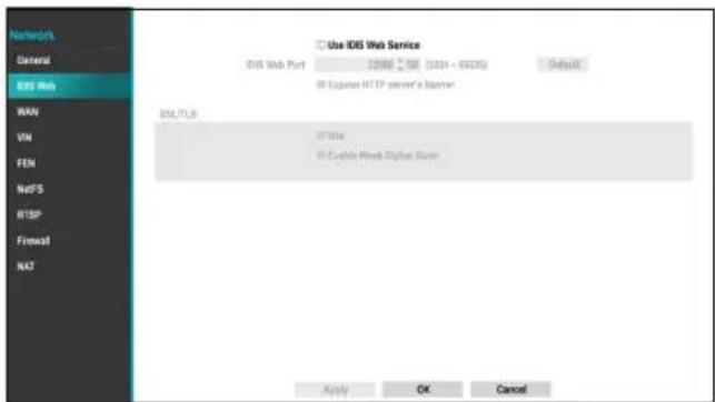 Networks General EIG Web IIS Web Port 12086 58 (324 - 65375) Default IE Explore HTTP server's browser IIS/TLB IIS Use IE Enable Web Server Suite Apply OK Cancel