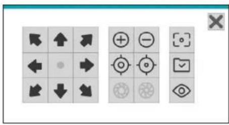 Screenshot of a software toolbar with directional and target icons, including arrows, circles, and zoom controls