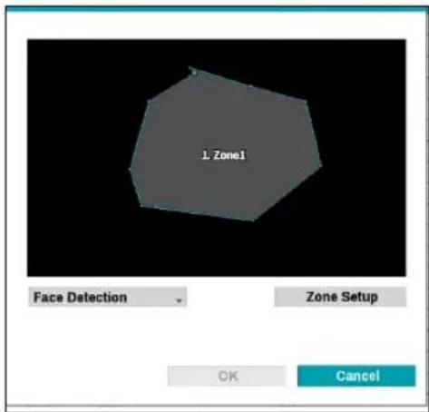 1 Zone1 Face Detection Zone Setup OK Cancel
