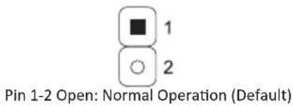 Pin 1-2 Open: Normal Operation (Default)