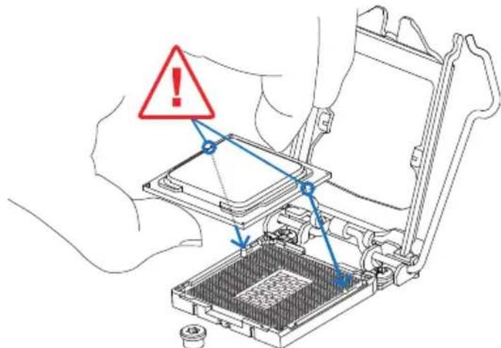 Diagram showing a hand operating a computer with warning symbol and blue arrows indicating process steps