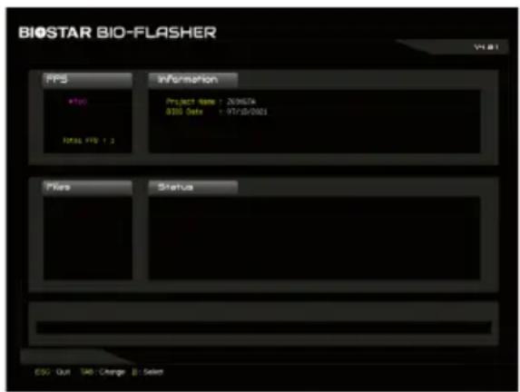 BIOSTAR BIO-FLASHER PPS Information Project name: 200657a BIO Date: 9/17/15/2001 Status: PPS - 1 Flare Status ESG - Out TAB - Change B - Select