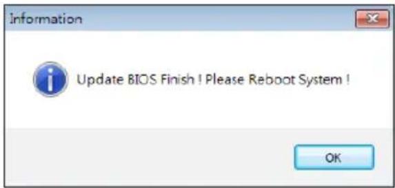 Information Update BIOS Finish! Please Reboot System! OK