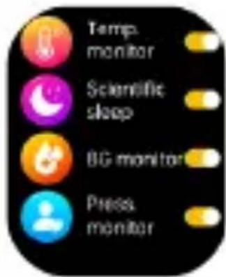 Temp. monitor Scientific sleep BG monitor Press monitor