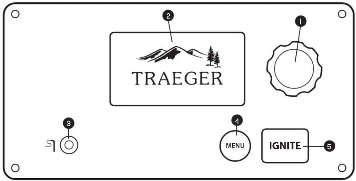 2 TRAEGER 1 3 4 MENU IGNITE 5