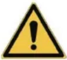 Warning sign with exclamation mark inside yellow triangle