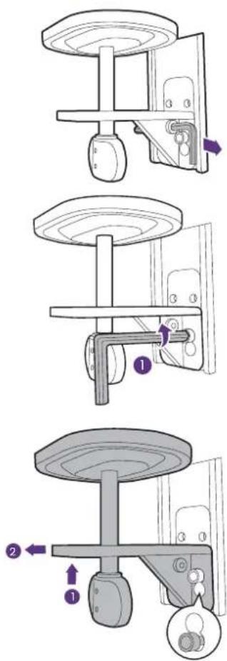 BENQ RD320UA - Schraubenposition für dünneren Tisch anpassen (optional) - 1