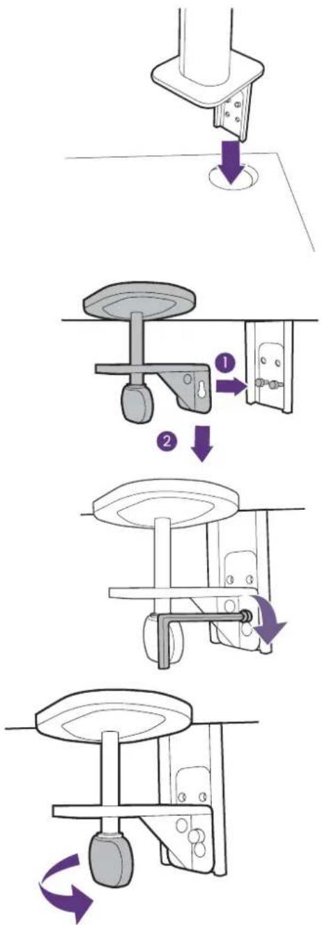 BENQ RD320UA - Schraubenposition für dünneren Tisch anpassen (optional) - 7