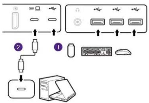 BENQ RD320UA - Schließen Sie die USB-Geräte an. - 1