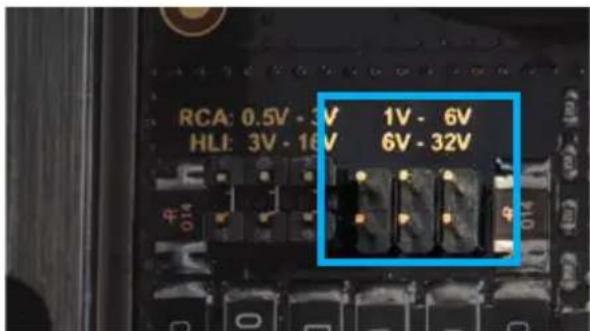 RCA: 0.5V - 3V 1V - 6V HLF: 3V - 16V 6V - 32V