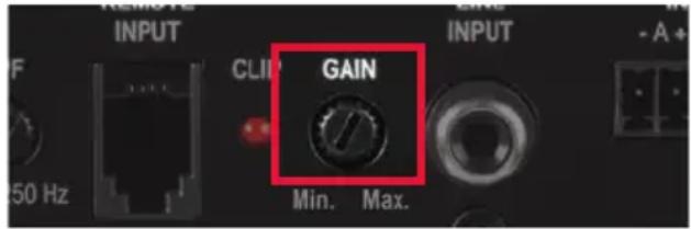 REMOTE INPUT CLIP GAIN MIN. Max. - A + 50 Hz