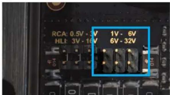 RCA: 0.5V - 3V 1V - 6V HLF: 3V - 16V 6V - 32V