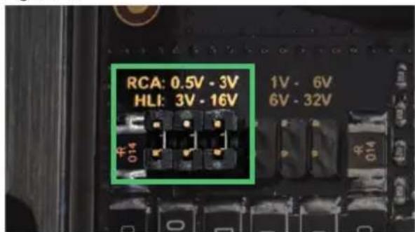 RCA: 0.5V - 3V HLI: 3V - 16V 1V - 6V 6V - 32V