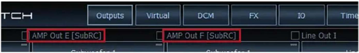 TCH Outputs Virtual DCM FX IO Time AMP Out E [SubRC] AMP Out F [SubRC] Line Out I Subwavefer 1 Subwavefer 1