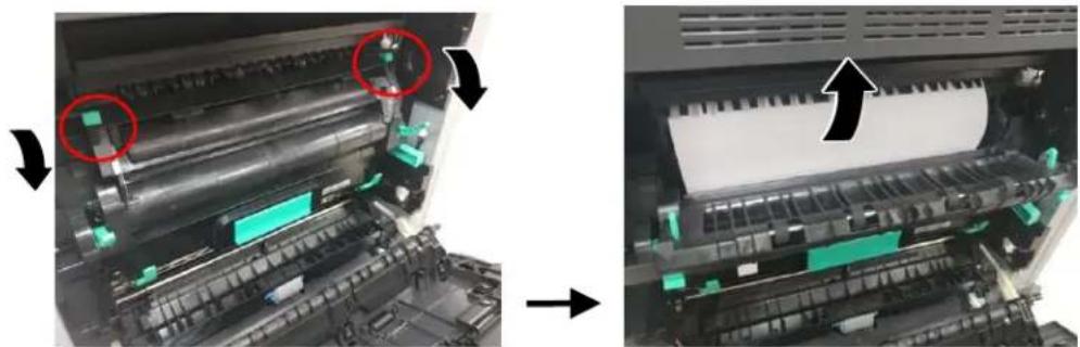 AVISION AP400 - How to remove the jammed paper in the fuser - 2