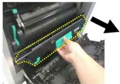 AVISION AP400 - How to remove the jammed paper in the drum unit - 1