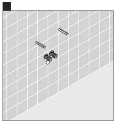Grid background with scattered small objects (no text or symbols)