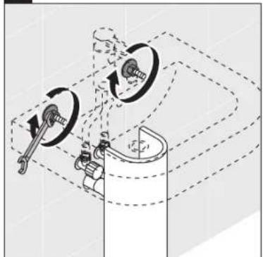 Diagram of a mechanical device with rotating components and dashed lines indicating motion (no text or symbols)