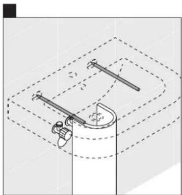 Technical diagram of a mechanical assembly with dashed lines indicating hidden layers (no text or symbols)