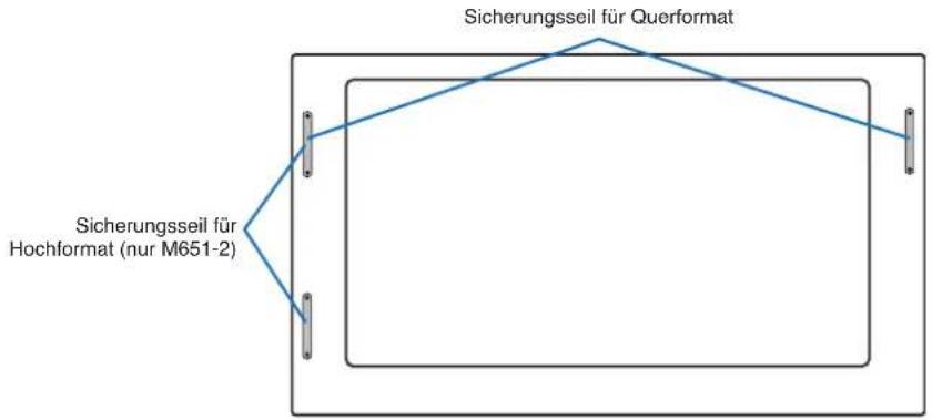 Sicherungsseil für Querformat Sicherungsseil für Hochformat (nur M651-2)